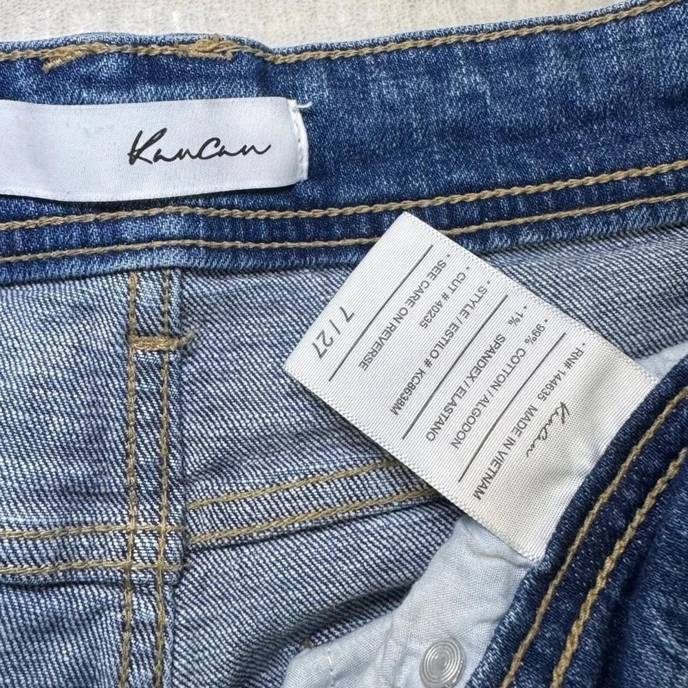 KanCan Estilo High Rise Slim Straight Raw Hem Denim Blue Jeans Size 7 / 27  7/27